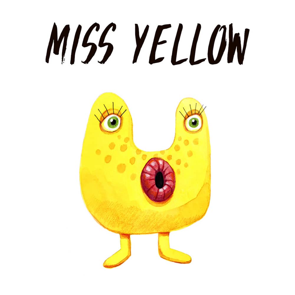 Yellow Monster watercolour illustration