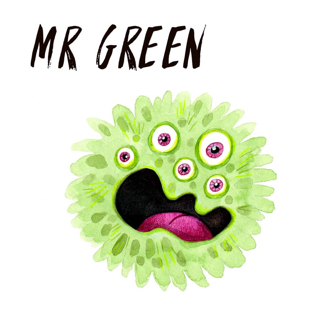 Green Monster watercolour illustration