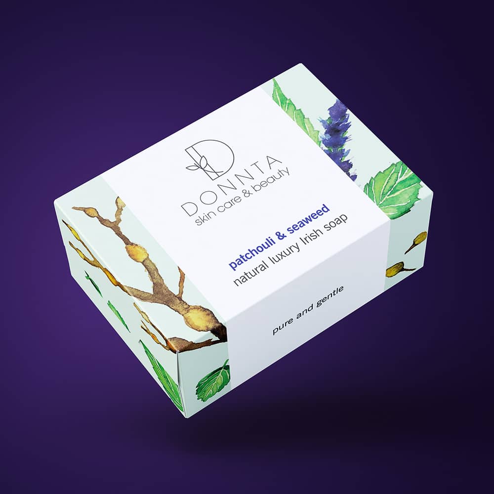 Donnta Seaweed Patchouli Soap Packaging Design