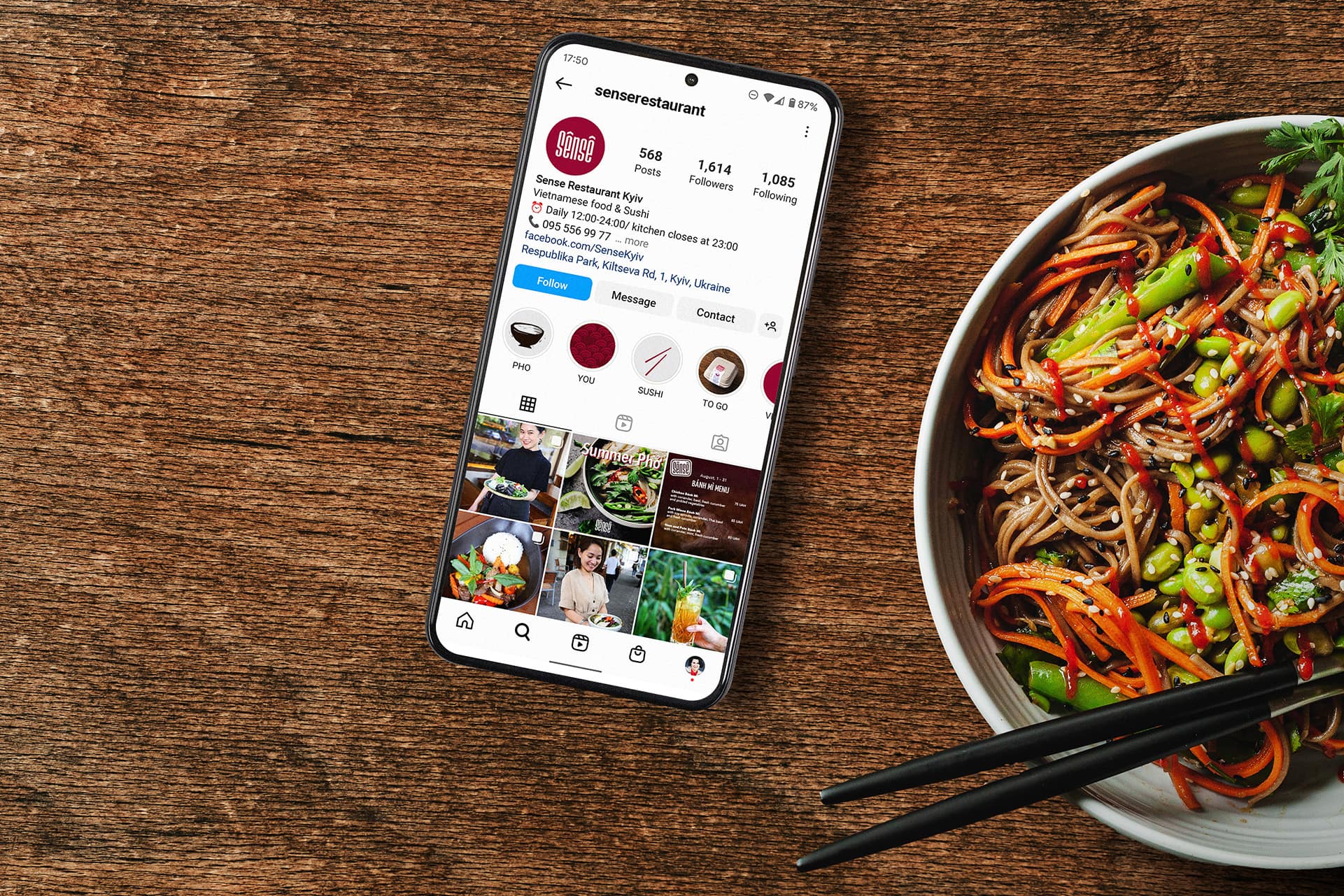 Sense Vietnamese restaurant Instagram branding