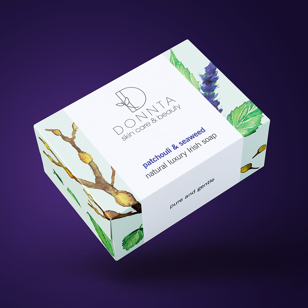 Donnta Seaweed Patchouli Soap Packaging Design