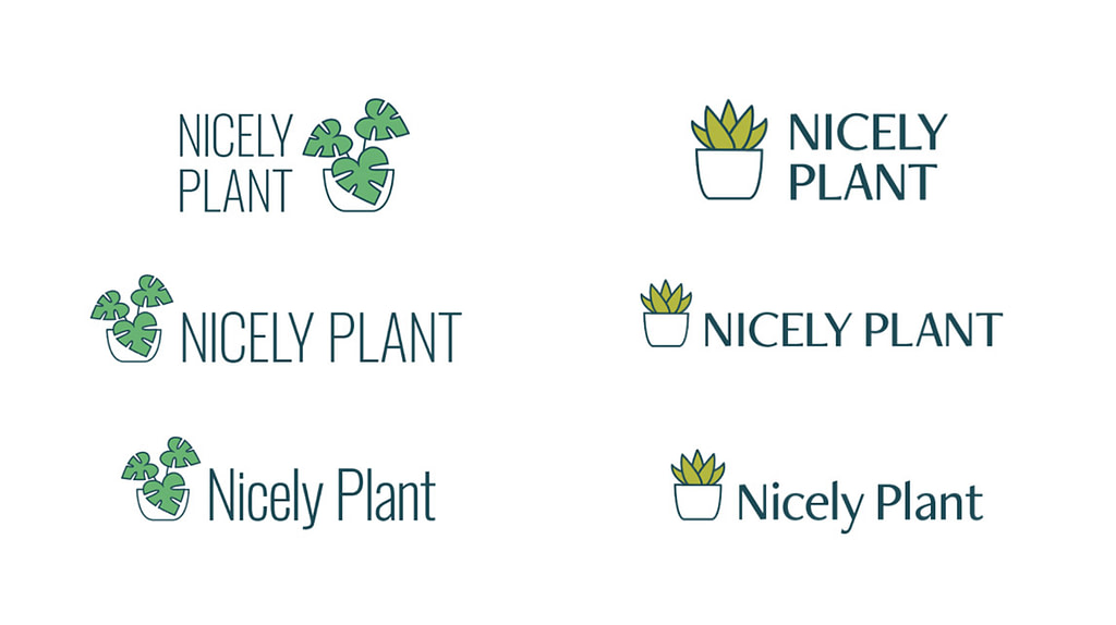 Nicely Plant Logo design Early Versions
