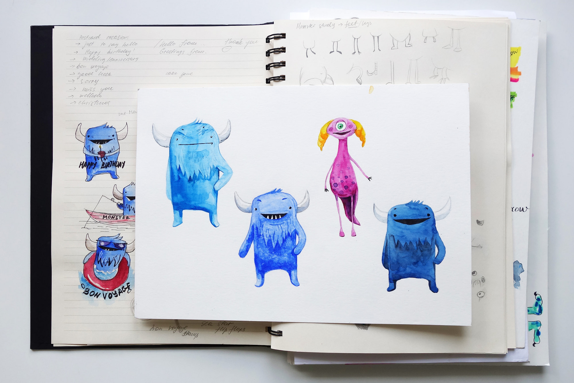 Monsters Sketchbook Page