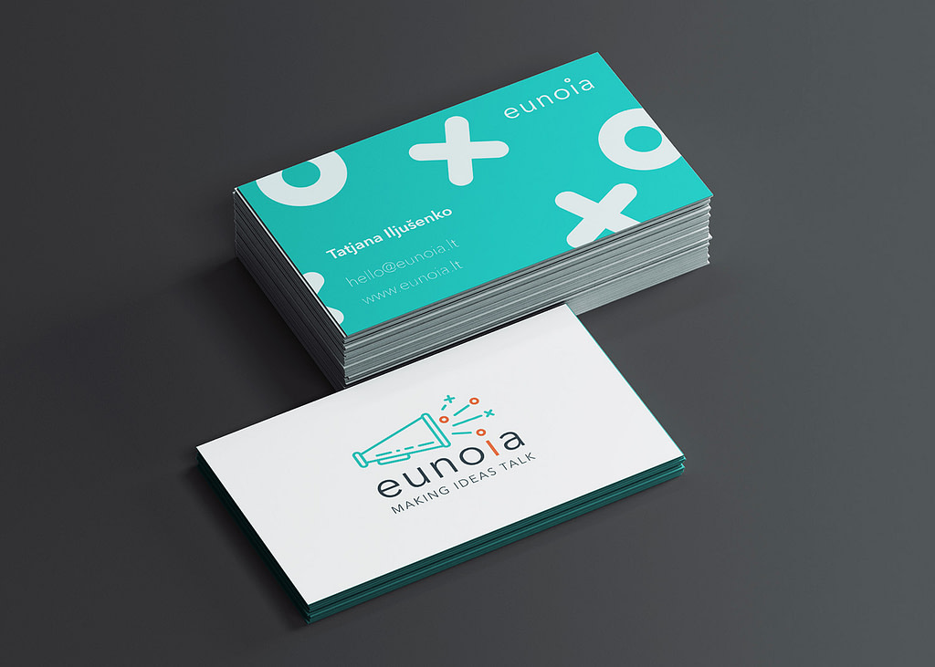 Eunoia business card design as part of brand identity